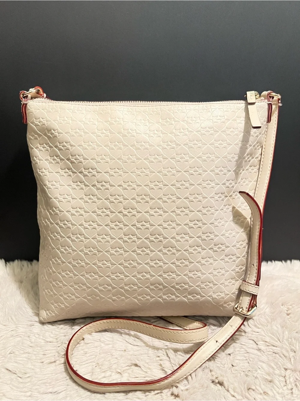 kate spade New York Penn Place Keisha Cream Embossed Leather Crossbody Bag